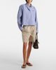 Miu Miu Miu Miu Striped cropped cotton poplin shirt - 6
