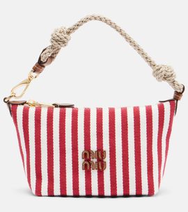 Miu Miu Miu Miu Striped leather-trimmed top-handle bag