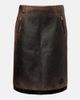Miu Miu Miu Miu Suede-trimmed leather midi skirt - 1