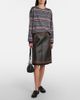 Miu Miu Miu Miu Suede-trimmed leather midi skirt - 2