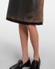 Miu Miu Miu Miu Suede-trimmed leather midi skirt - 5