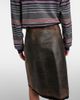 Miu Miu Miu Miu Suede-trimmed leather midi skirt - 6