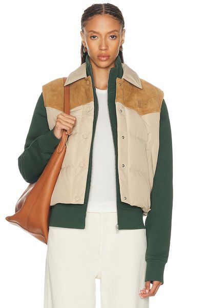 Miu Miu Miu Miu Tela Tec Piumino Pelle Vest