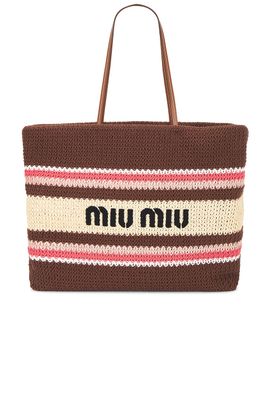 Miu Miu Miu Miu Tessuto Stripes Tote Bag