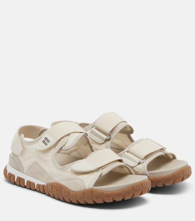 Miu Miu Miu Miu Tyre leather-trimmed sandals