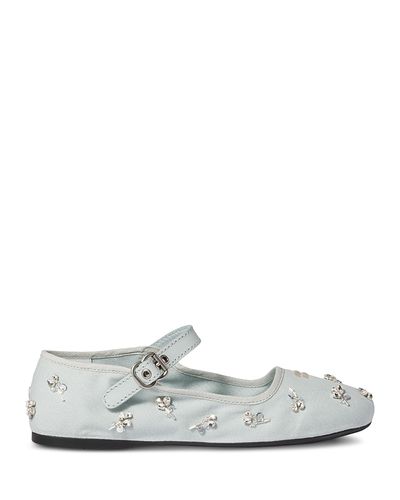 Miu Miu Miu Miu Women's Crystal Embellished Mary Jane Ballerinas