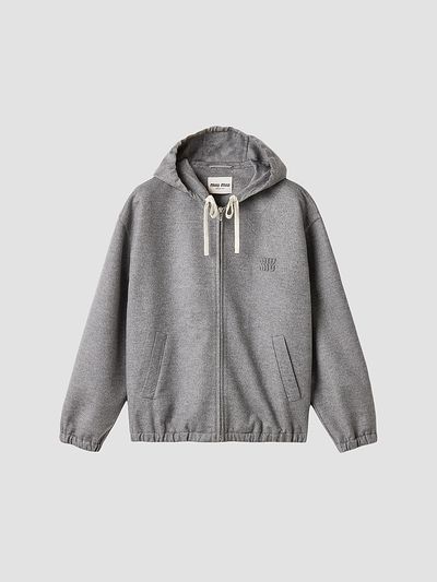 Miu Miu Women's Double Cashmere And Wool Hoodie Jacket