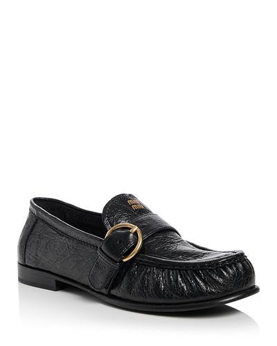 Miu Miu Miu Miu Women's Logo Mocassin Loafers