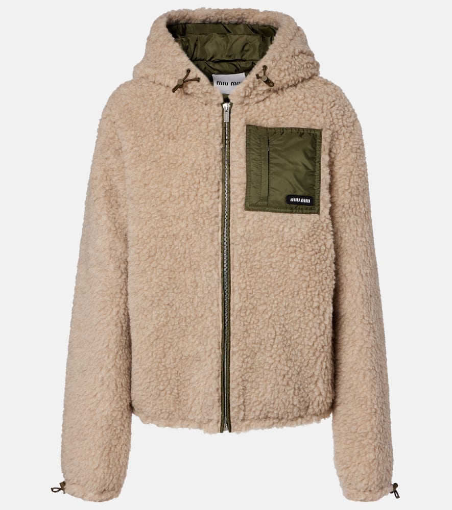 Miu Miu - Wool-blend teddy down jacket
