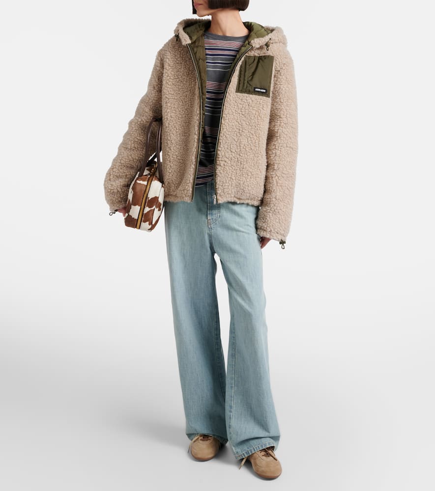 Miu Miu - Wool-blend teddy down jacket