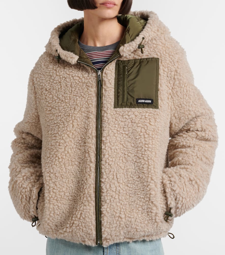 Miu Miu - Wool-blend teddy down jacket