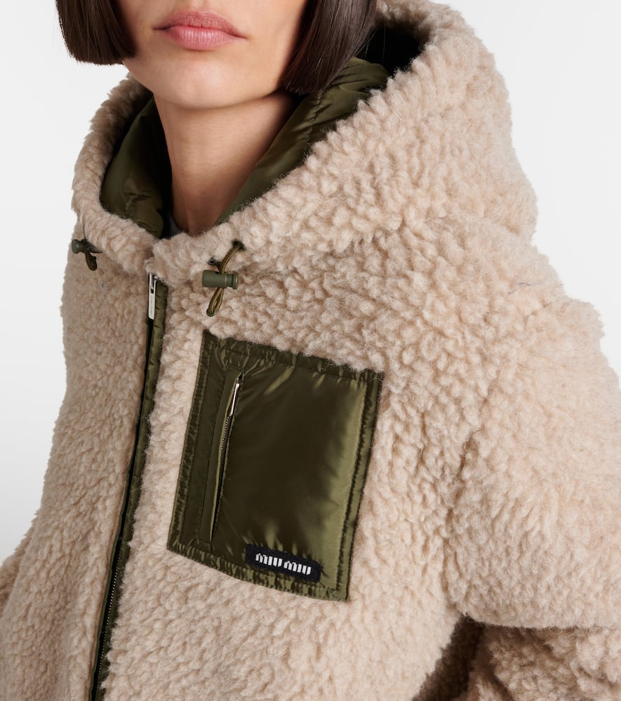 Miu Miu - Wool-blend teddy down jacket