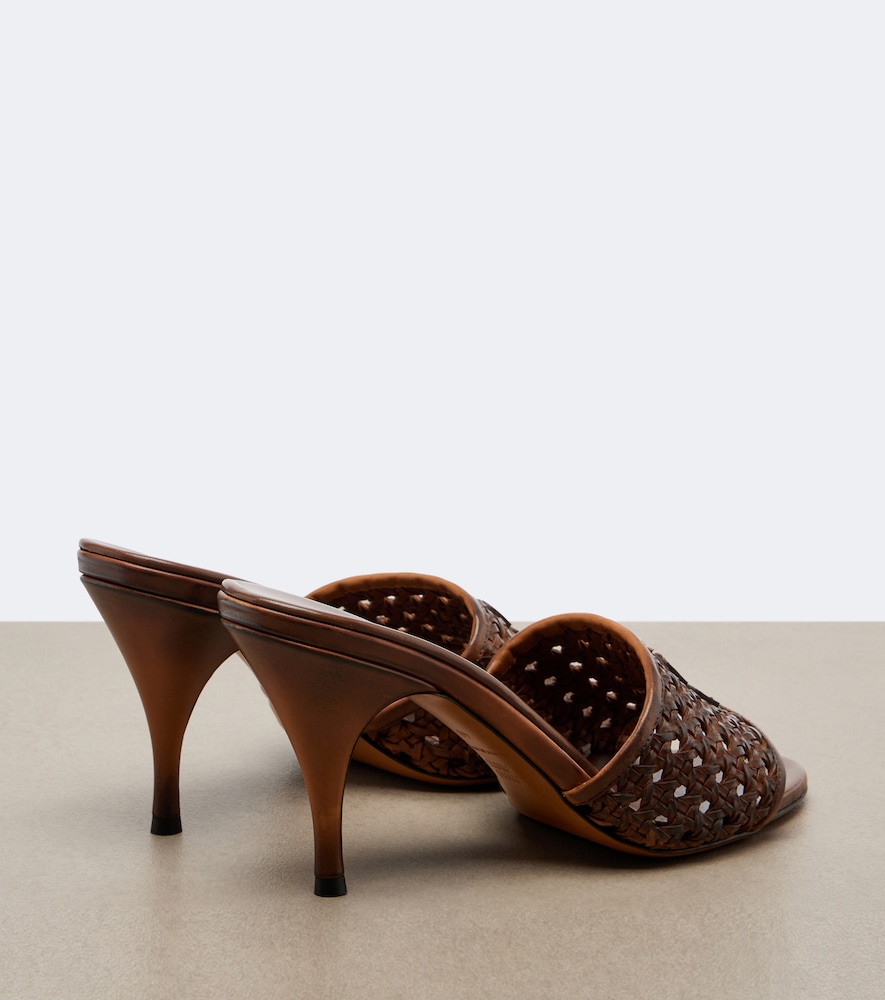 Miu Miu - Woven leather mules