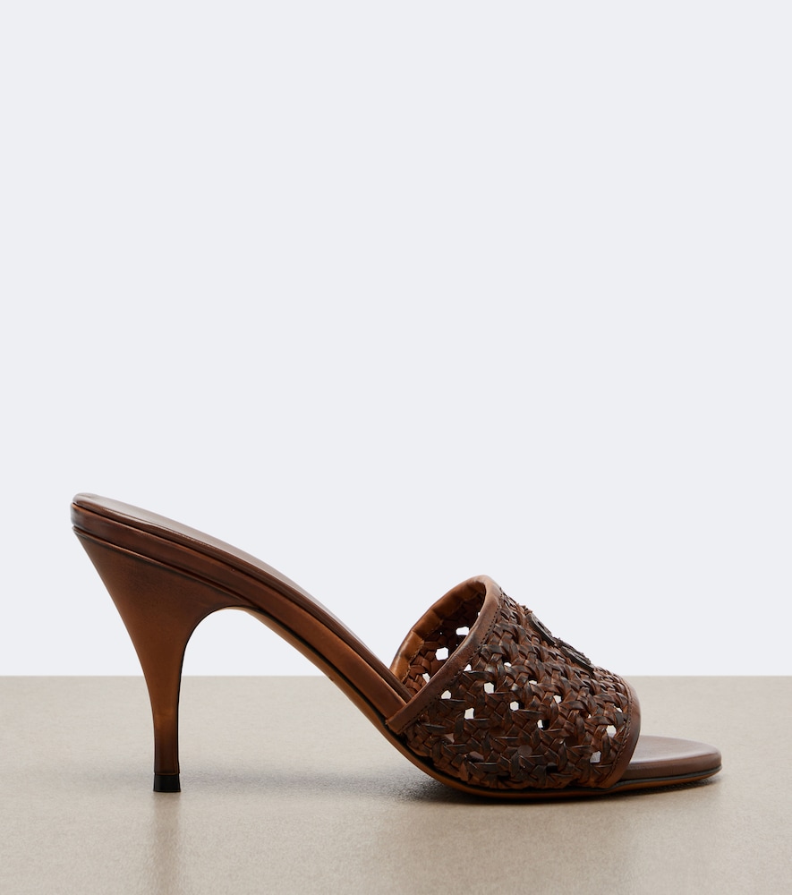 Miu Miu - Woven leather mules
