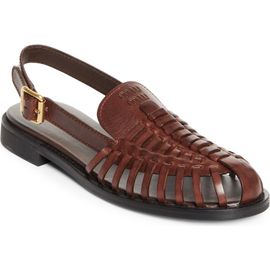 Miu Miu Miu Miu Woven Leather Slingback Sandal