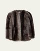 Miu Miu Puff-Sleeve Lamb-Shearling Collarless Coat - 1