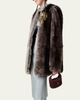 Miu Miu Puff-Sleeve Lamb-Shearling Collarless Coat - 4