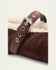 Miu Miu Shearling-Lined Suede Mary Jane Ballerina Flats - 5