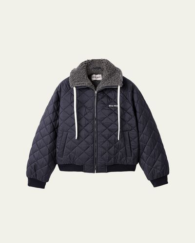 Miu Miu Sherpa-Lined Quilted Jacket