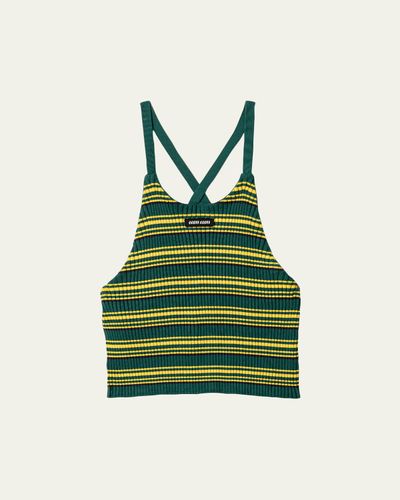 Miu Miu Striped Knit Strappy Backless Tank Top