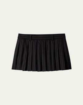 Miu Miu Striped Pleated Mini Skirt