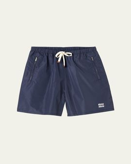 Miu Miu Technical Fabric Drawstring Shorts