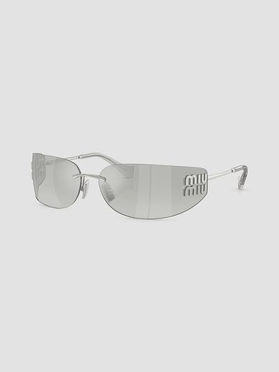 Miu Miu Women's 75MM Rimless Wrap Sunglasses