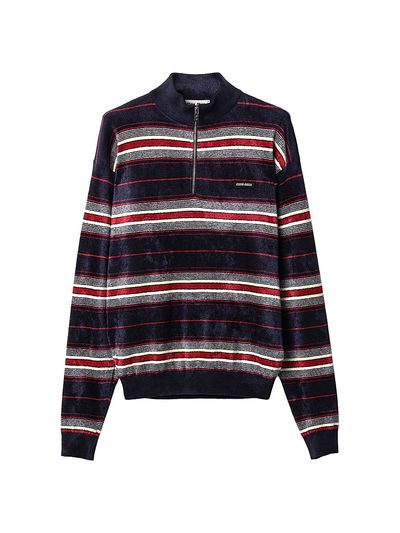 Miu Miu Women's Chenille Half-Zipper Sweater