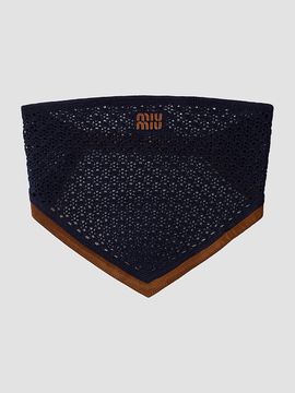 Miu Miu Women's Cotton and Suede Bandana Top
