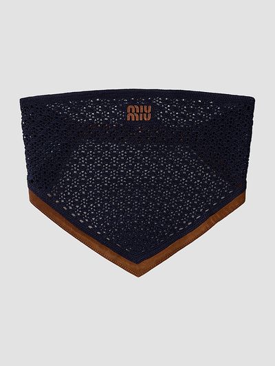 Miu Miu Women's Cotton and Suede Bandana Top