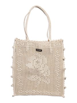Miu Miu Women's Cotton Crochet Tote Bag