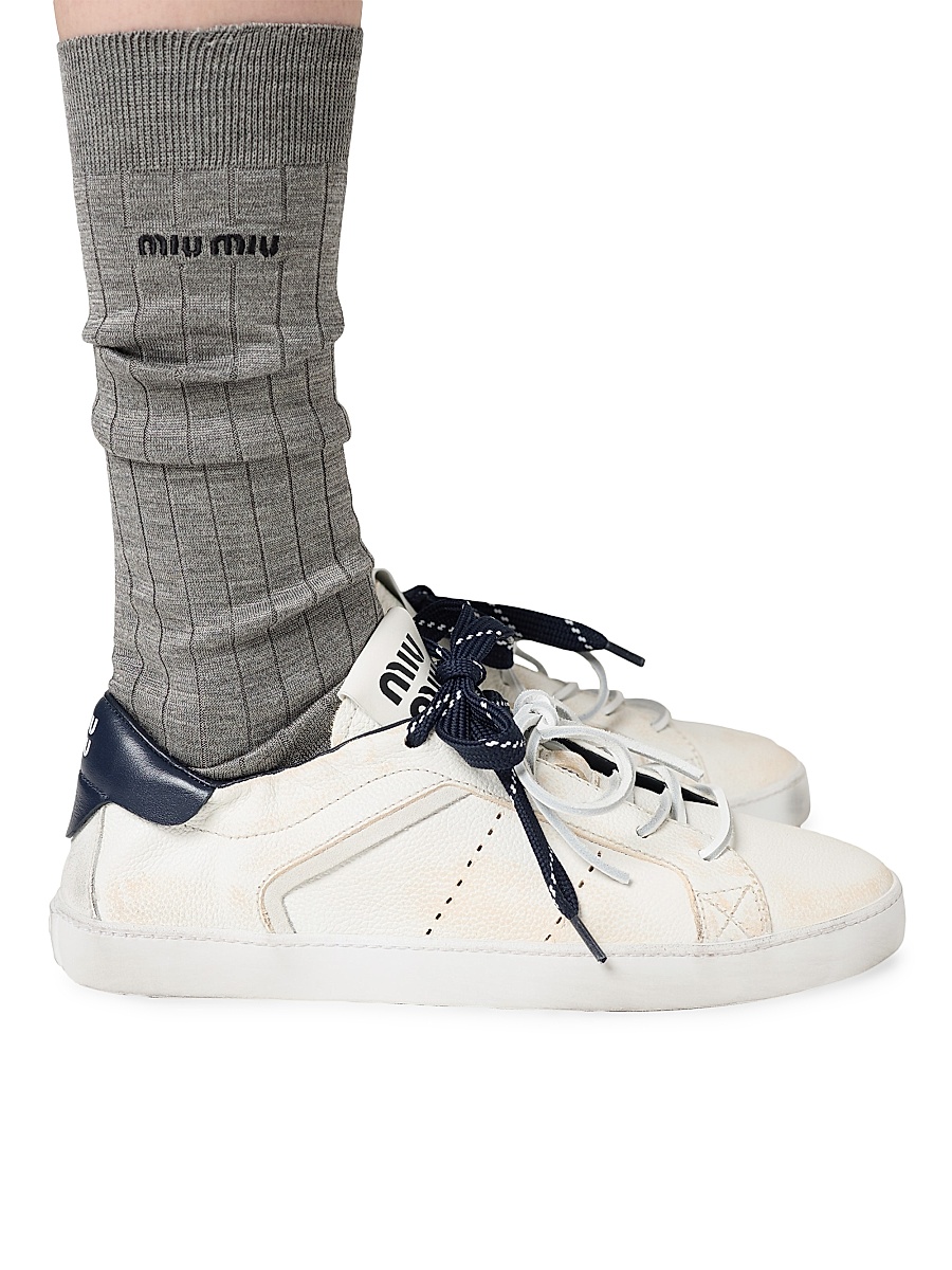 小物 miu miu Miu Miu - Women's Deco Leather Sneakers