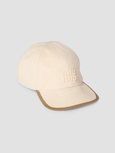 Miu Miu Women's Drill And Poplin Baseball Cap