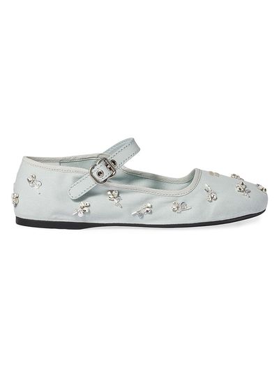 Miu Miu Women's Embroidered Drill Ballerinas