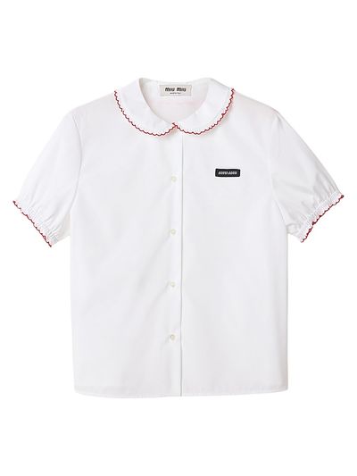 Miu Miu Women's Embroidered Poplin Shirt