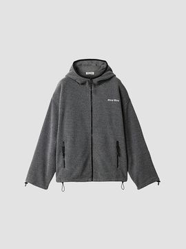Miu Miu Women's Fleece Zippered Hoodie Jacket