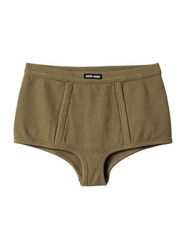 Miu Miu Women's Garment-Dyed Ribbed Boxer Shorts