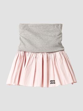 Miu Miu Women's Jersey and Poplin Skirt