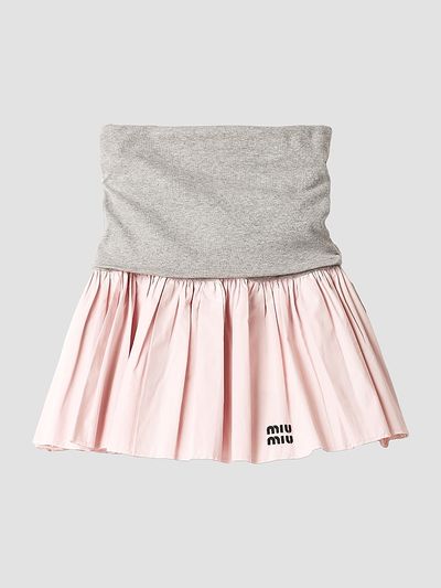 Miu Miu Women's Jersey and Poplin Skirt