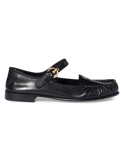 Miu Miu Women's Leather Loafers with Strap