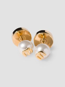 Miu Miu Women's Metal and Pearl Earrings
