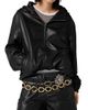 Miu Miu Women's Nappa Leather Hoodie Jacket - 2