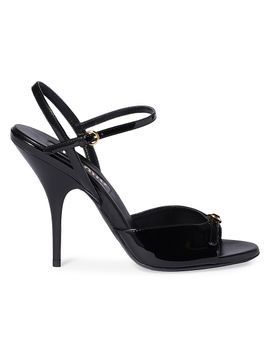 Miu Miu Women's Patent Leather Sandals with Buckles