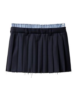Miu Miu Women's Pleated Batavia Mini-Skirt