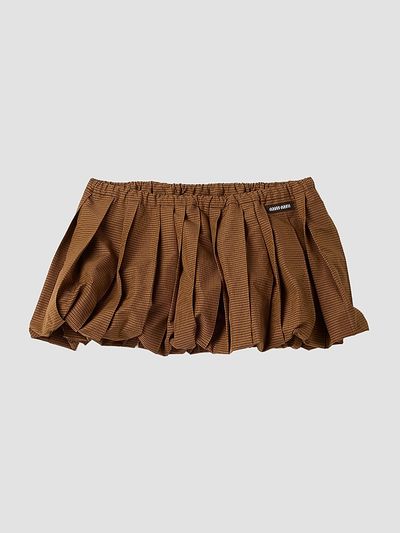 Miu Miu Women's Pleated Gingham Check Mini Skirt