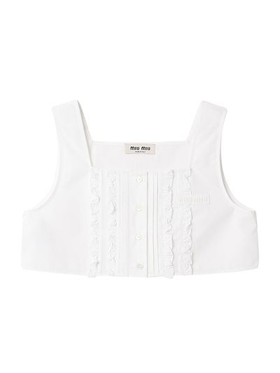 Miu Miu Women's Poplin Crop Top