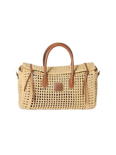 Miu Miu Women's Raffia Top Handle Bag