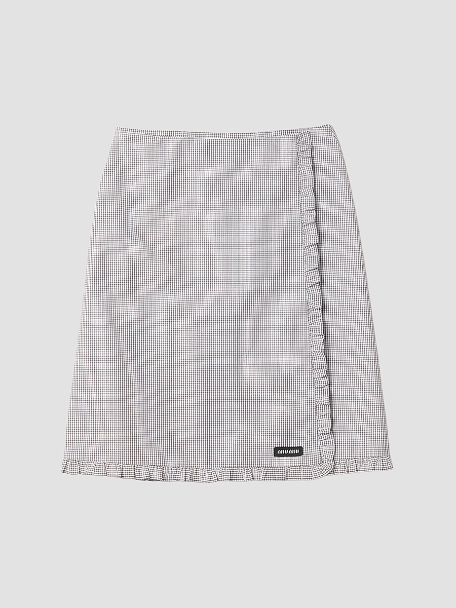 Miu Miu - Women's Ruched Check Skirt