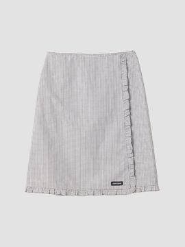 Miu Miu Women's Ruched Check Skirt