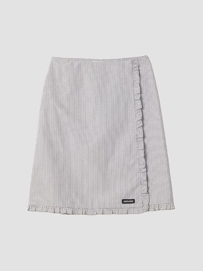 Miu Miu Women's Ruched Check Skirt